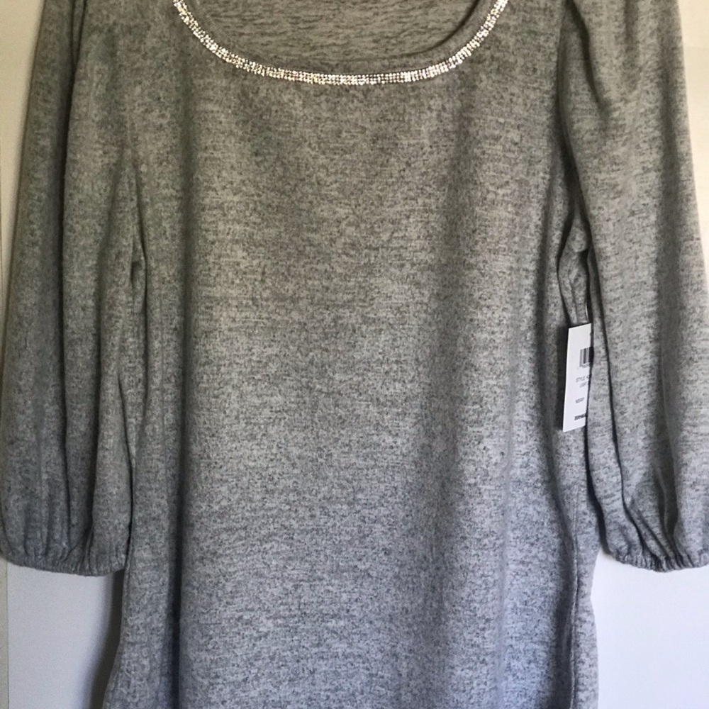 Women Long Sleeve Grey Shirt Size L